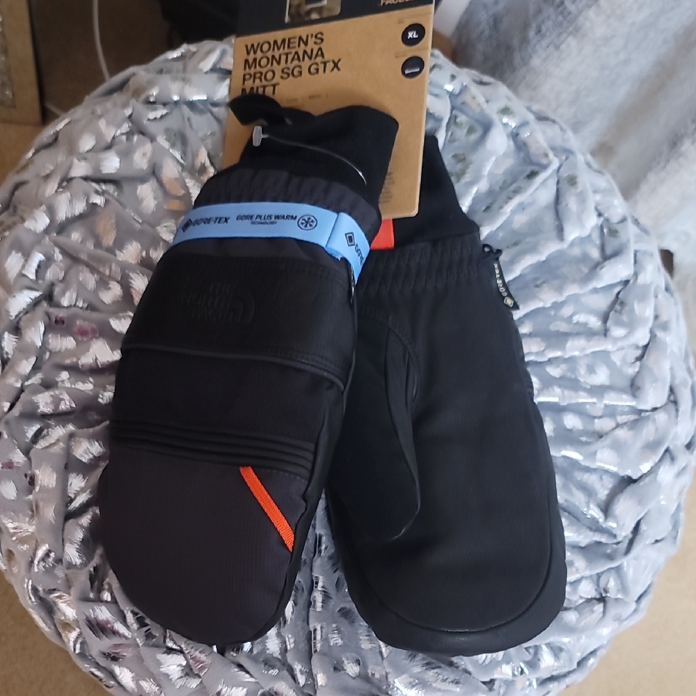 The North Face Black and Orange Womens Gloves
